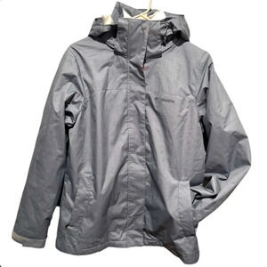 Columbia Women's 3-in-1 Jacket Gray Medium Waterproof Breathable Hooded